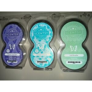 Scentsy Pods Lot of 3 Mahalo Coconut French Lavender Just Breathe New Sealed
